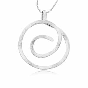 Sterling Silver Hammered Spiral Pendant by Carla & Nancy B.