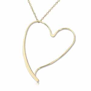 14K Yellow Gold Open Heart Pendant by Carla & Nancy B.