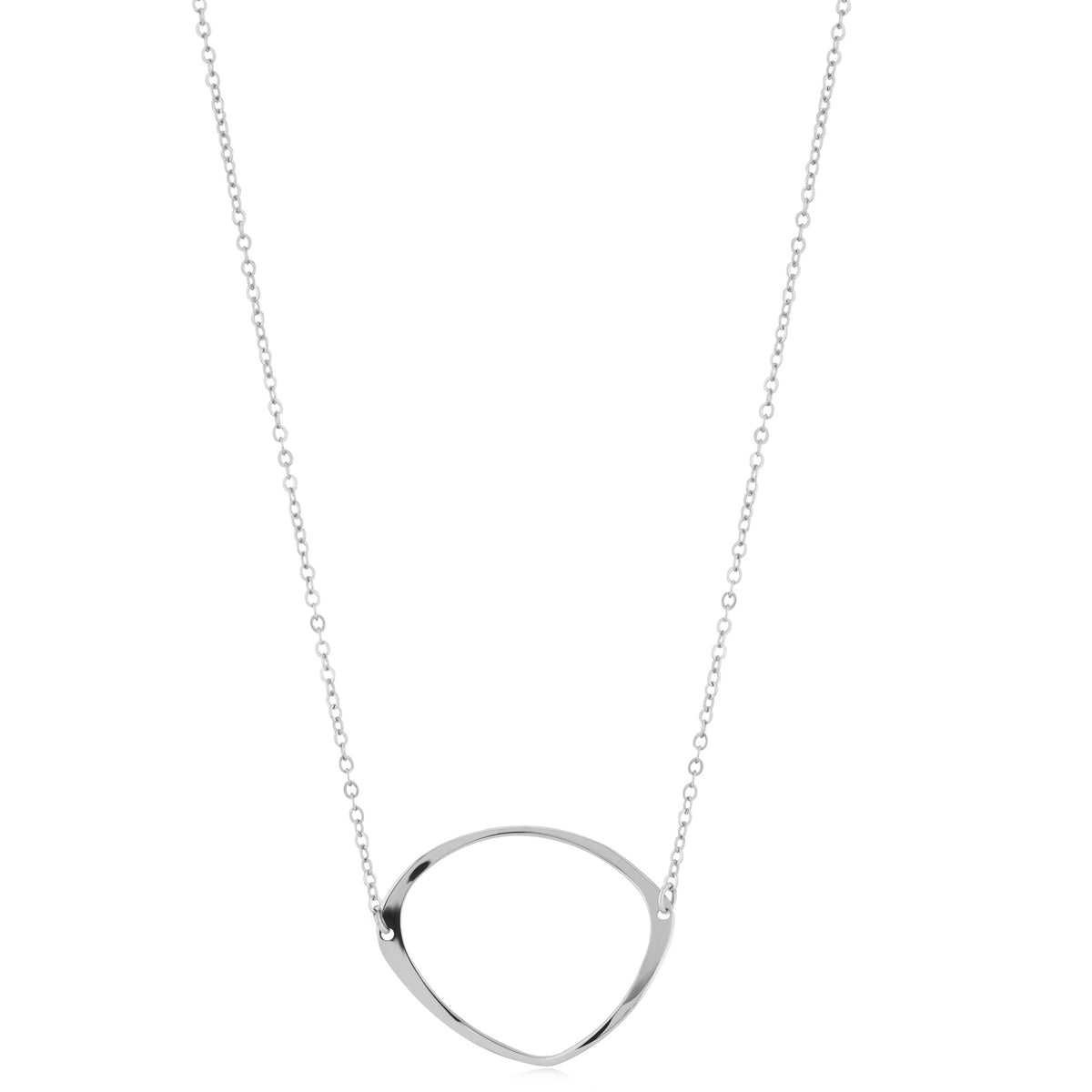 Sterling Silver Freeform Circle Necklace 16 to 18 inch Adjustable by Carla & Nancy B.