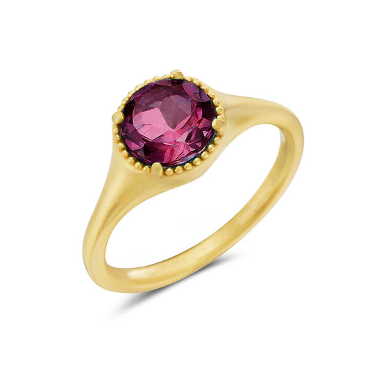 Sterling Silver and 18K Gold Vermeil Rhodolite Garnet Ring