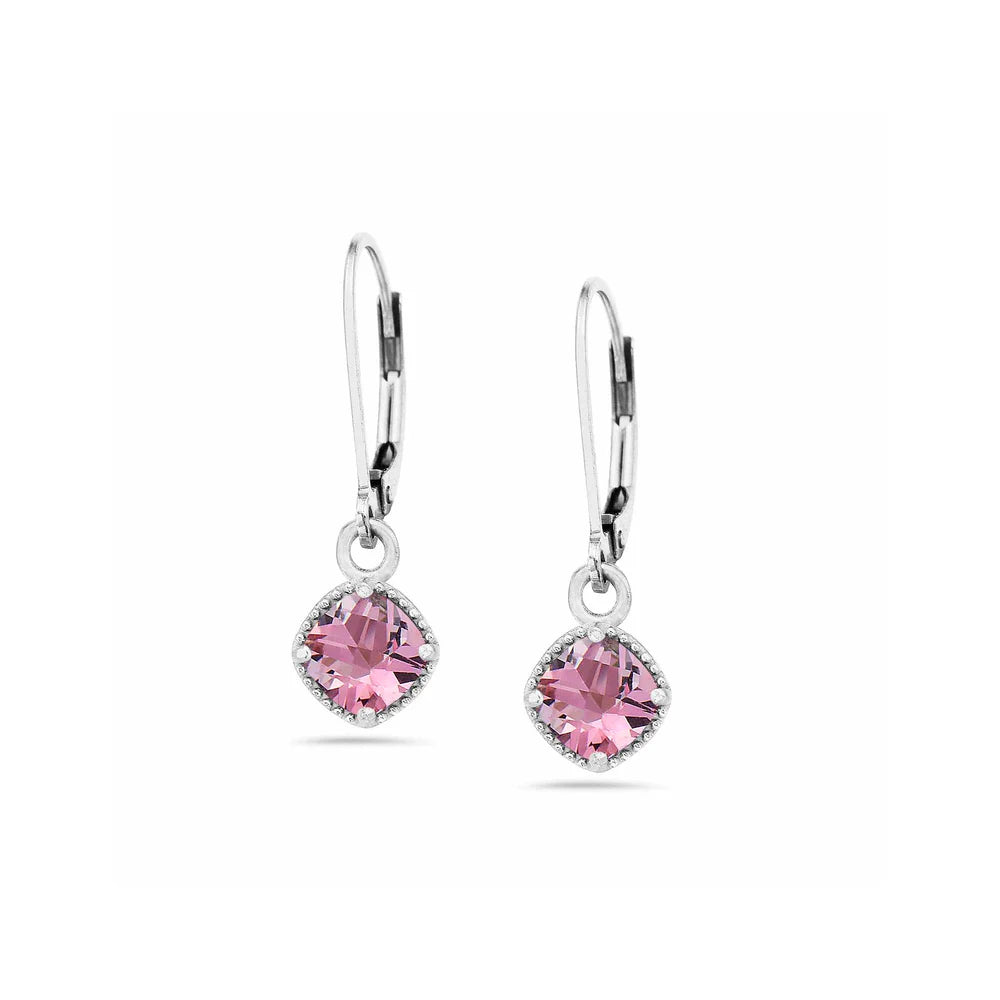 Limited Edition Strawberry Topaz Dangle Earrings in Sterling Silver