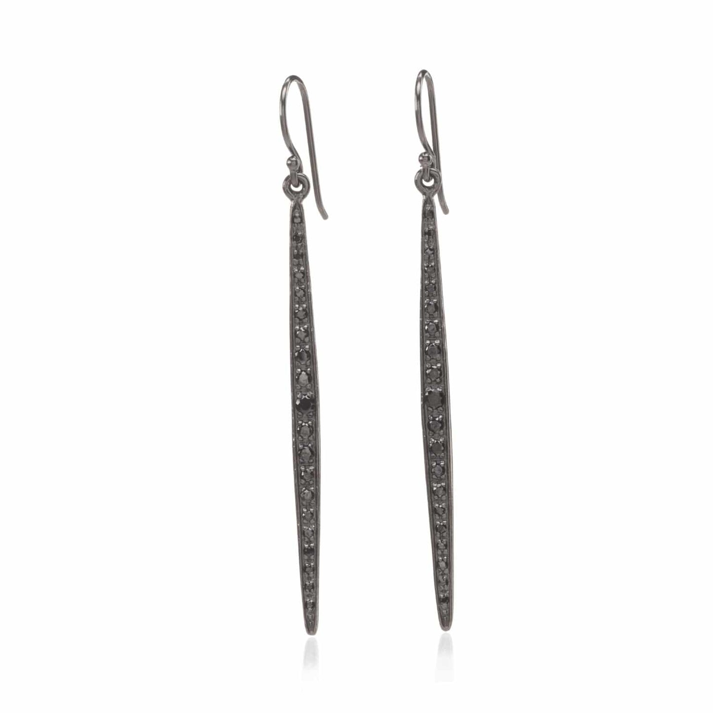 Sterling Silver Black Oxidized Dangles 2 inches by Sara Blaine