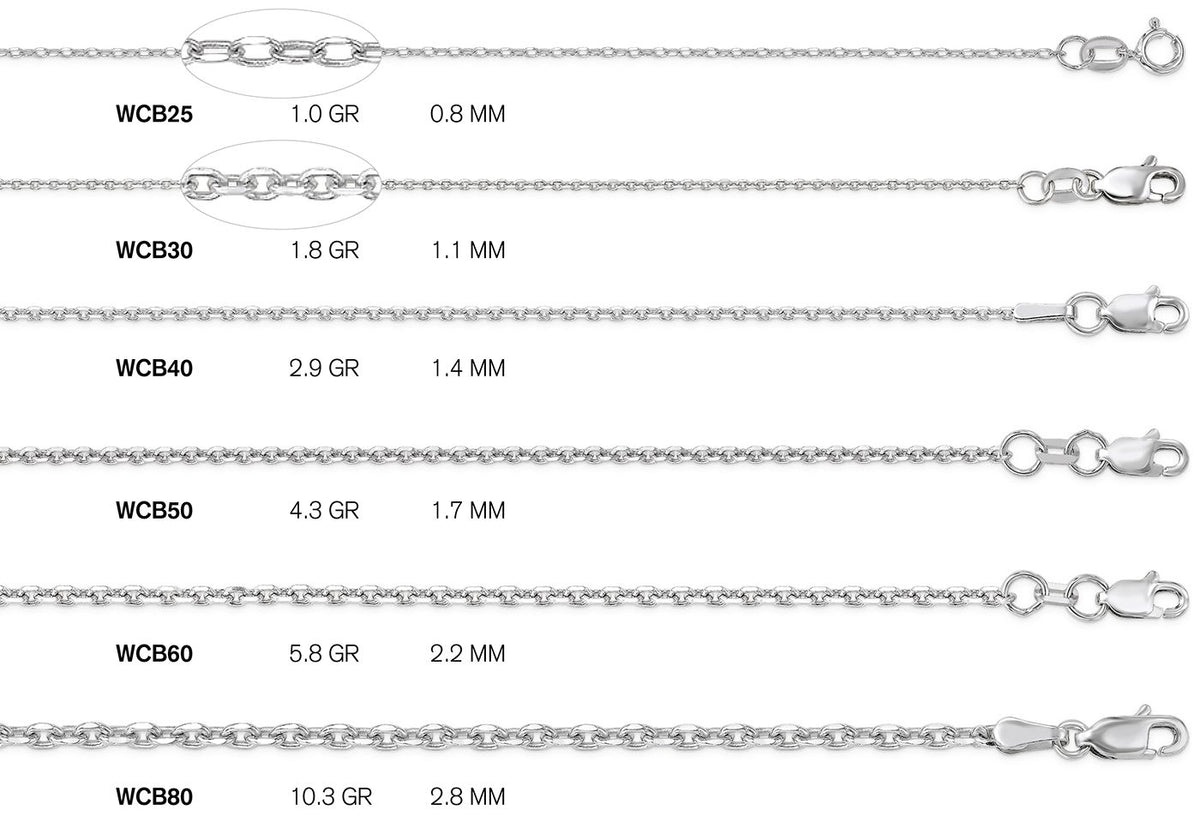 14K Yellow Gold Diamond Cut Cable Chain