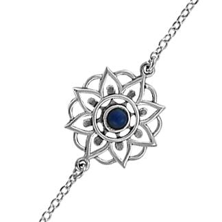 Sterling Silver Lapis Filligree Bracelet by Boma