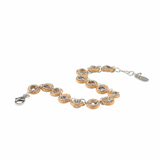 Sterling Silver and Gold Vermeil Link Bracelet by Frederic Duclos