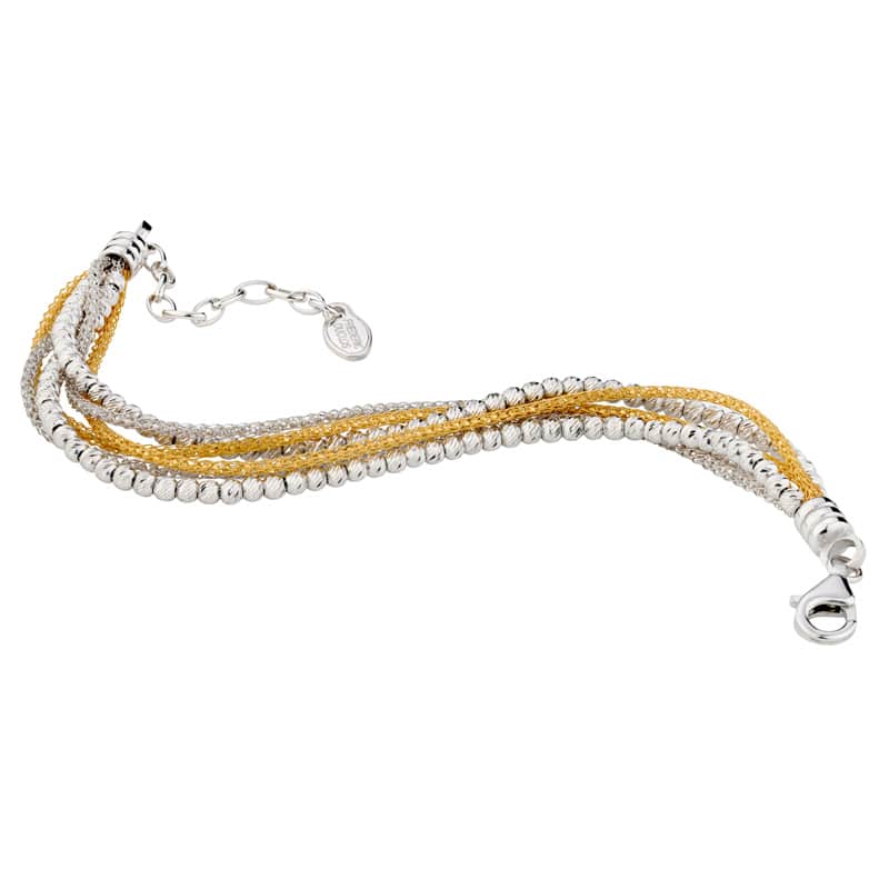 Sterling Silver and Yellow Gold Plated Multiplex Bracelet by Frederic Duclos