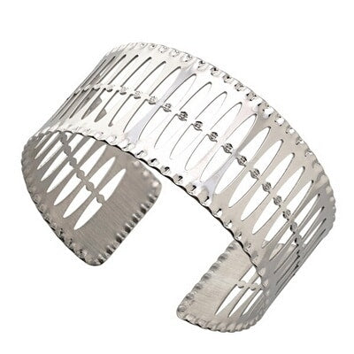 Sterling Silver Lattice Cuff Bracelet by Frederic Duclos