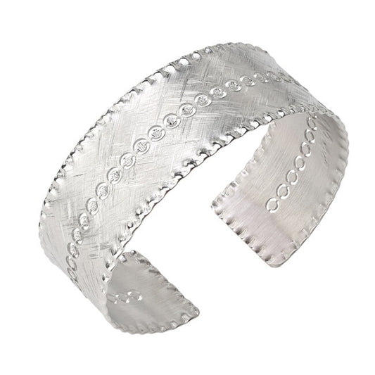 Sterling Silver Handcut Cuff Bracelet by Frederic Duclos