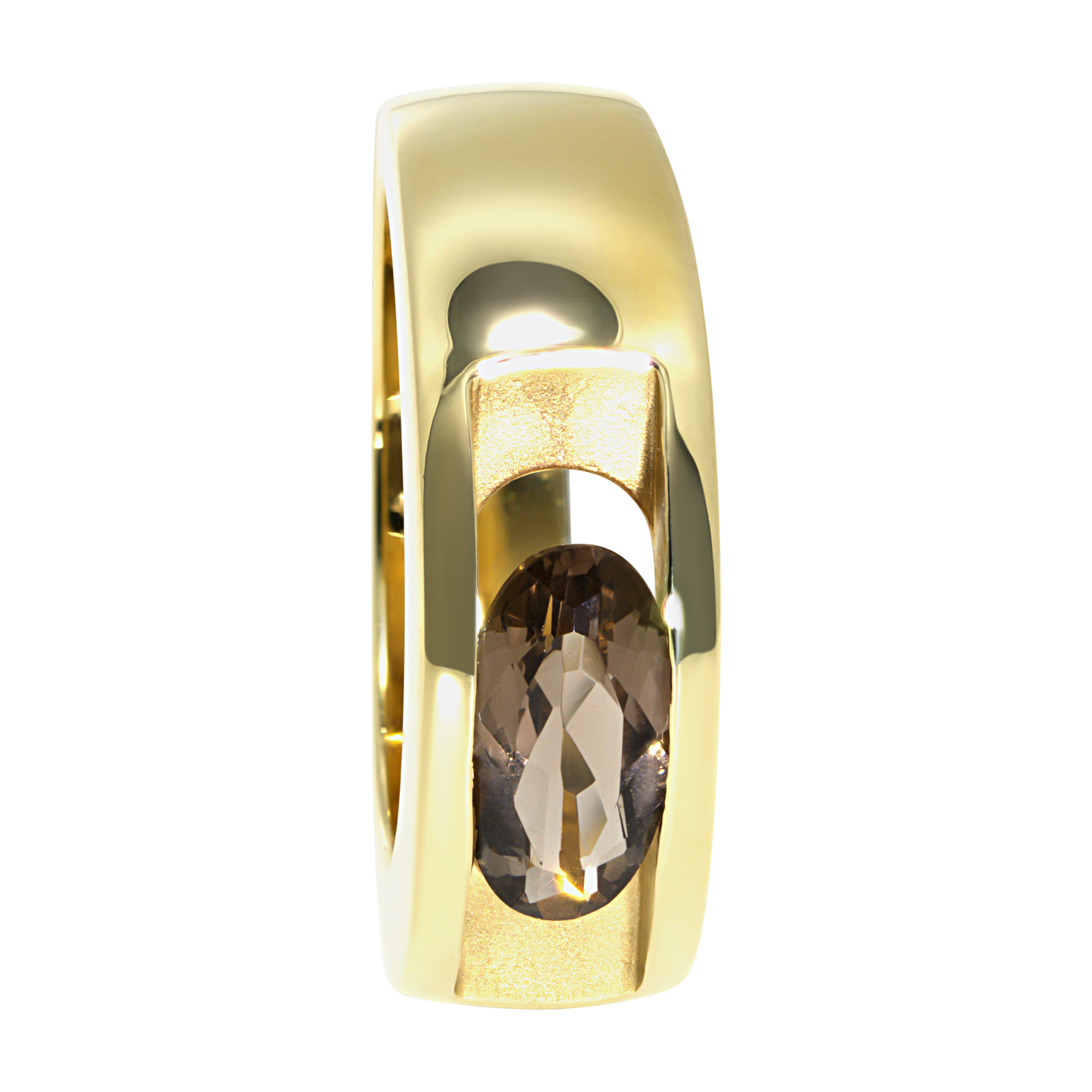 14K Yellow Gold Smokey Topaz Ring