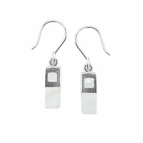Sterling Silver Mother of Pearl Dangle Earrings by Boma