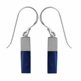 Sterling Silver Royal Blue Lapis Dangle Earrings by Boma