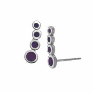 Sterling Silver Purple Turquoise Circle Post Earrings by Boma