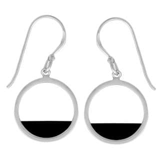 Sterling Silver Onyx Dangle Earrings by Boma