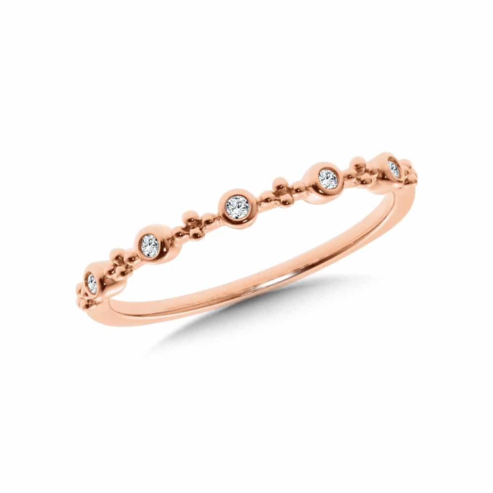 10K Rose Gold Diamond Stackable Ring by SDC Creations