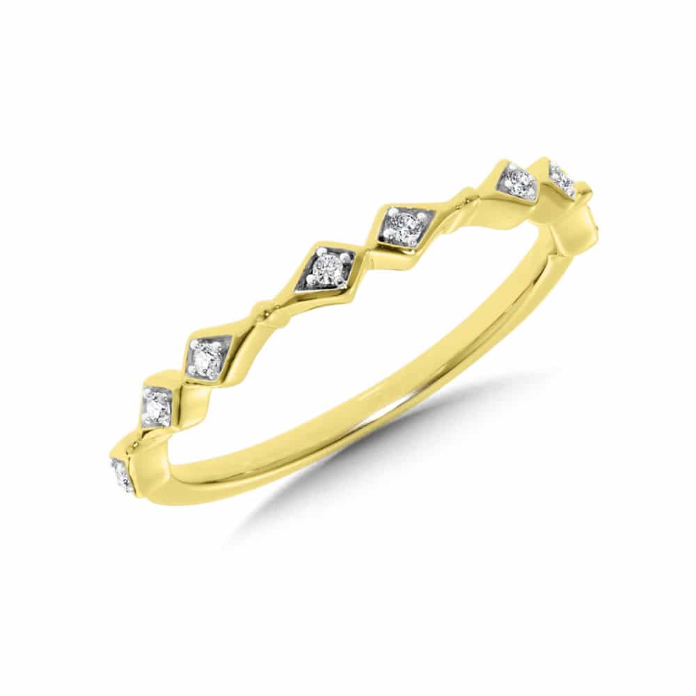 10K Yellow Gold Diamond Stackable Ring by SDC Creations