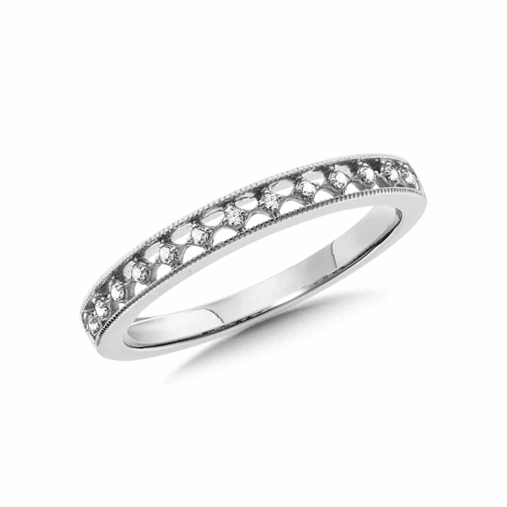 10K White Gold Diamond Stackable Ring by SDC Creations