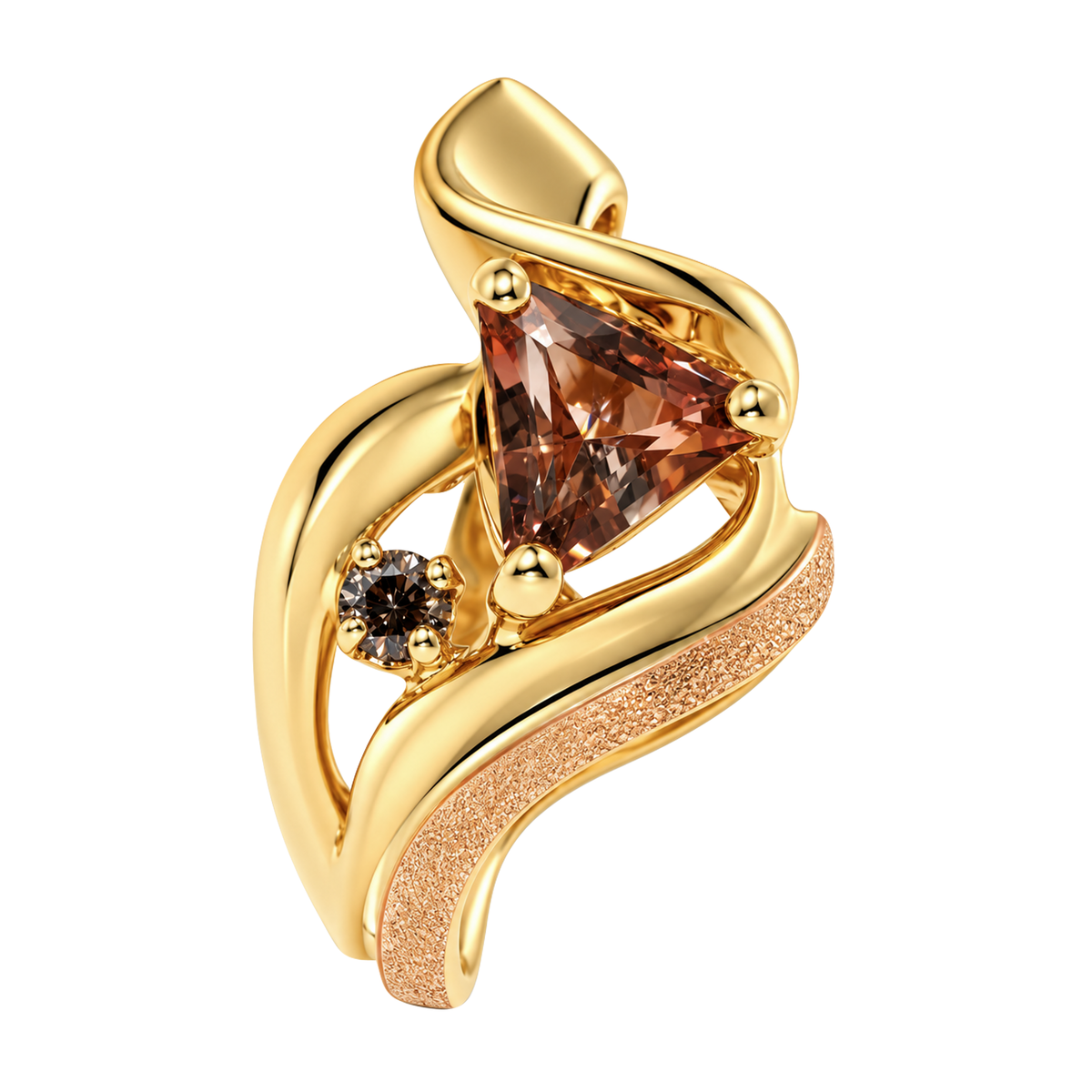 14K Yellow Gold Trillion Sunstone Ring