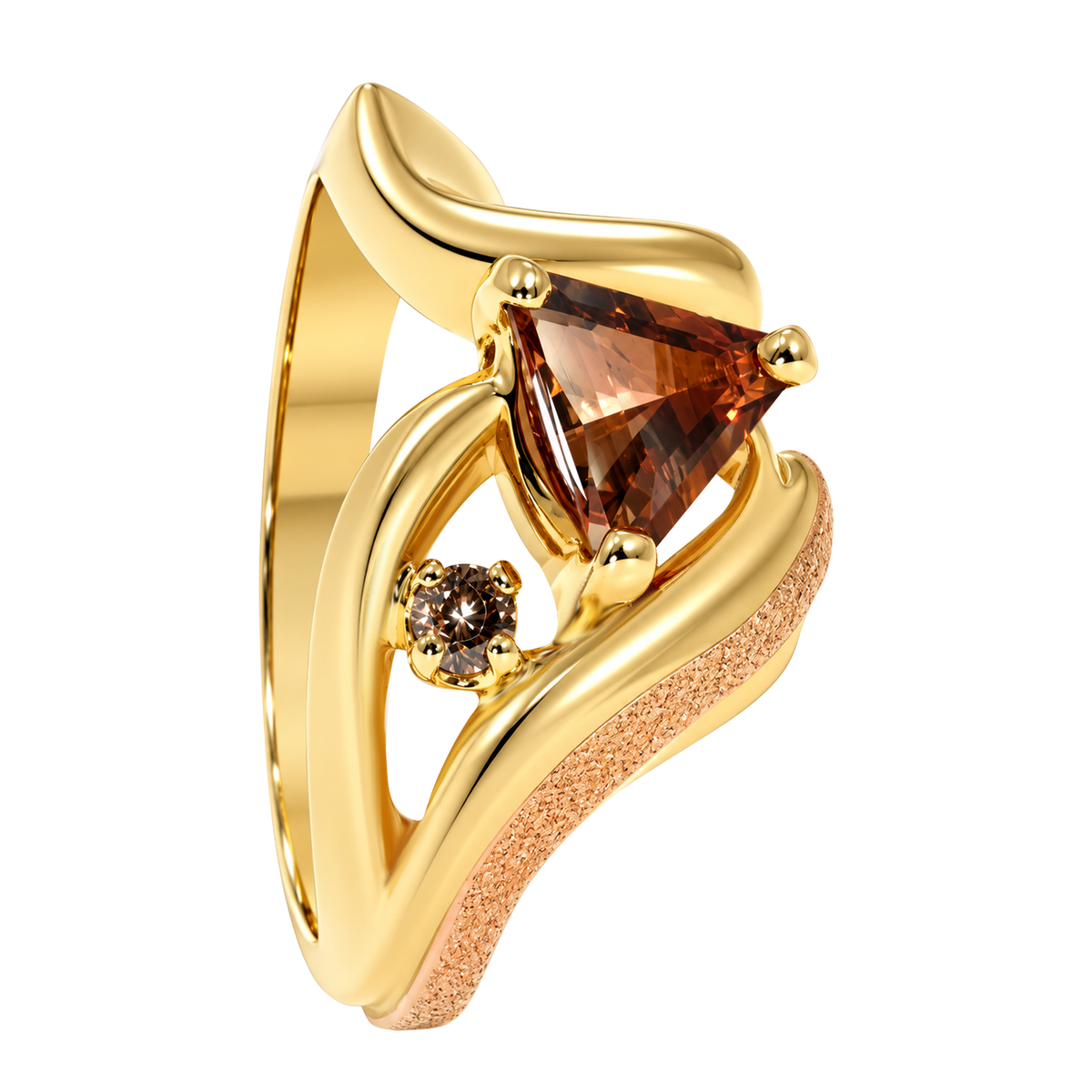 14K Yellow Gold Trillion Sunstone Ring