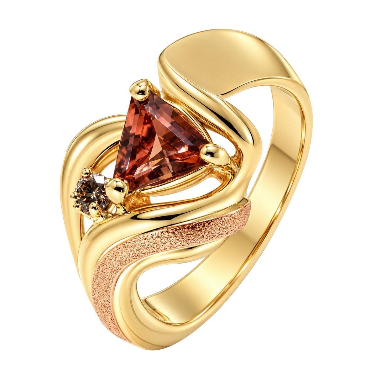 14K Yellow Gold Trillion Sunstone Ring