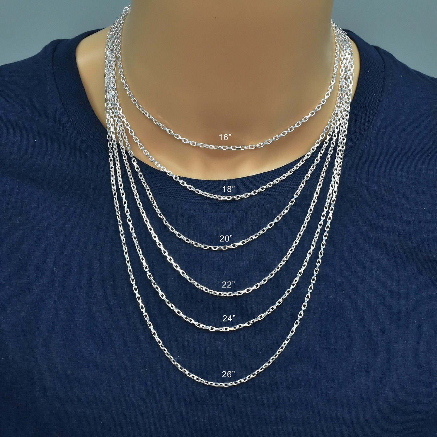 Sterling Silver Forzatina Diamond Cut 2.3mm Link Chain