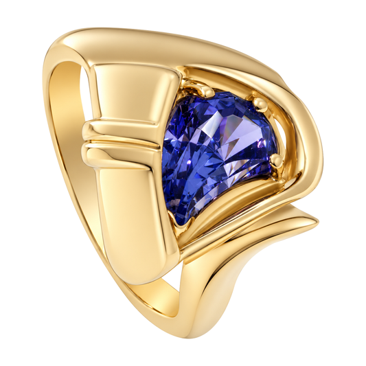 14K Yellow Gold Custom Tanzanite Ring