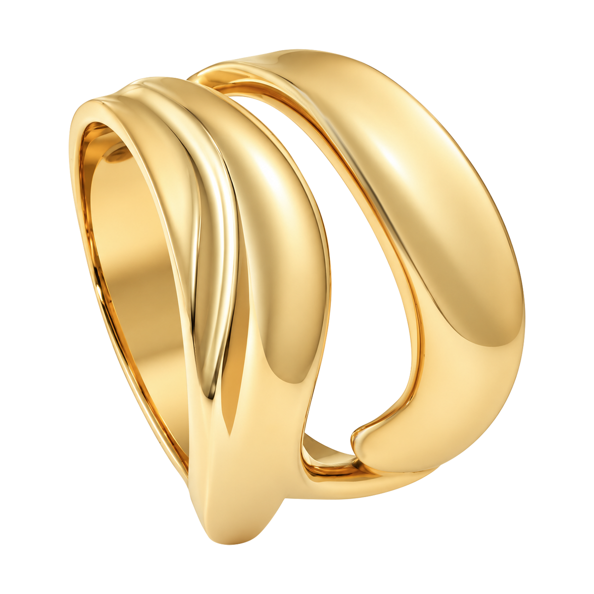 14K Yellow Gold Wide Split Band