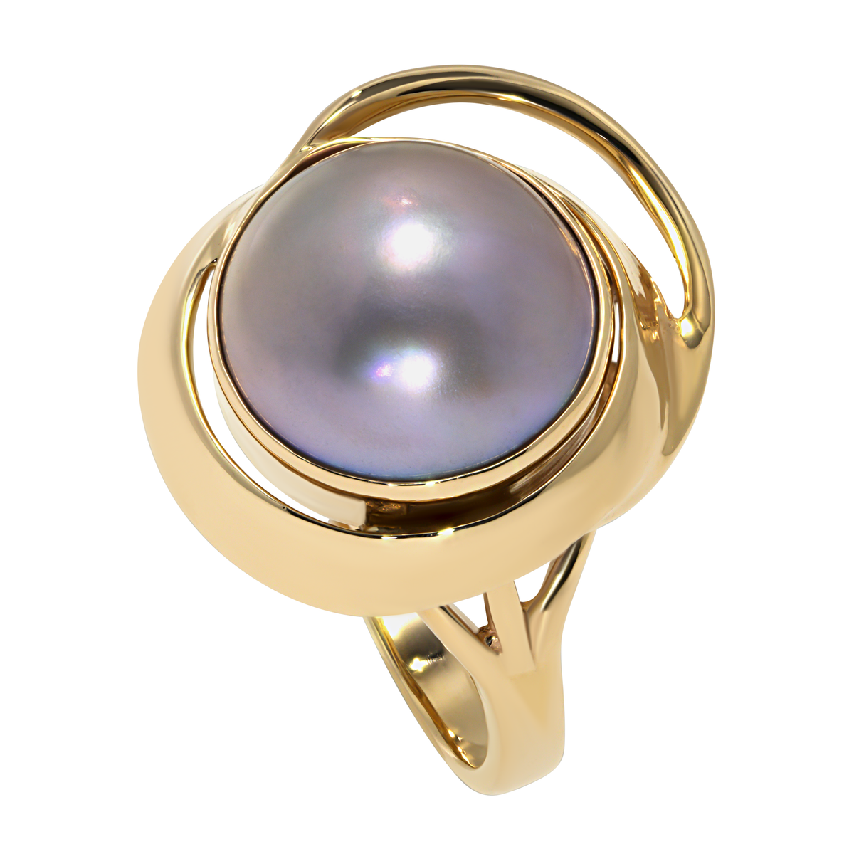 14K Yellow Gold Mabe Pearl Ring