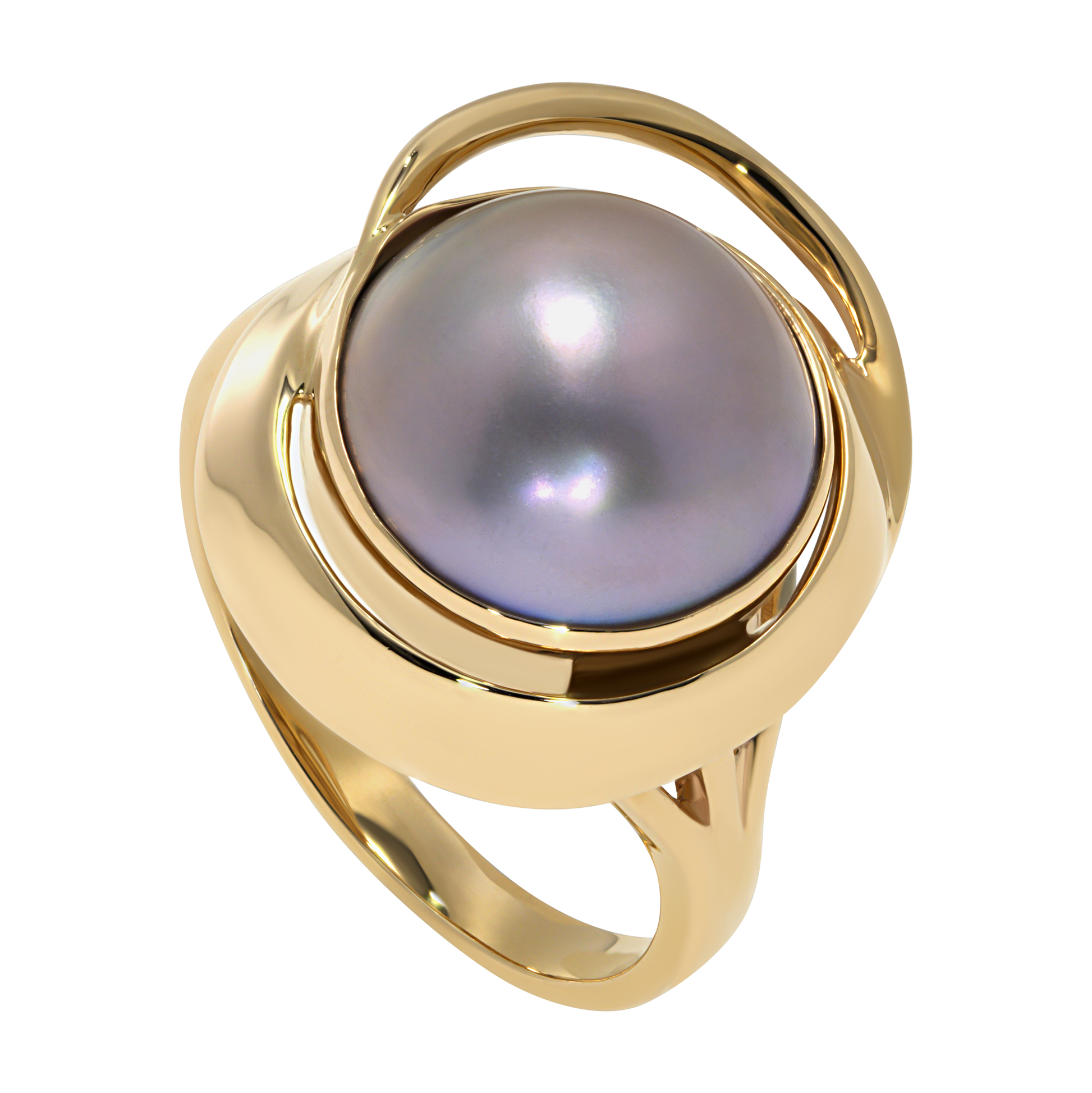 14K Yellow Gold Mabe Pearl Ring