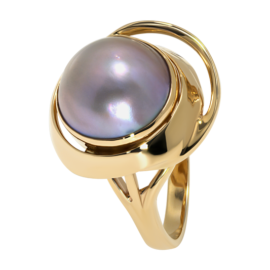 14K Yellow Gold Mabe Pearl Ring