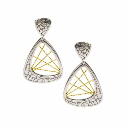 Sterling Silver and Yellow Gold Plated Milky Way Earrings by Frederic Duclos