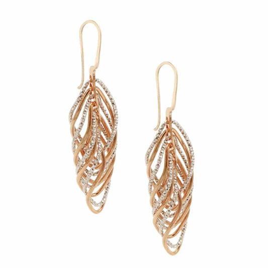 Sterling Silver and Rose Gold Plated Vortex Earrings by Frederic Duclos