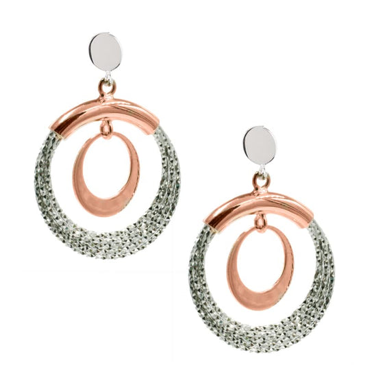 Sterling Silver and Rose Gold Plated Denise Earrings by Frederic Duclos