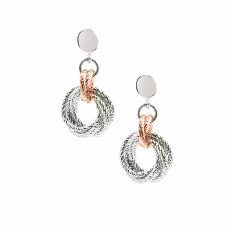 Sterling Silver and Rose Gold Plated Kayla Earrings by Frederic Duclos