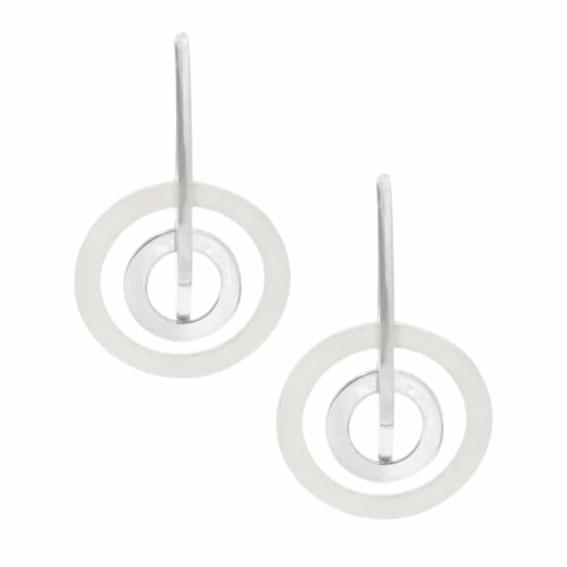 Sterling Silver Double Circle Perfection Earrings by Frederic Duclos