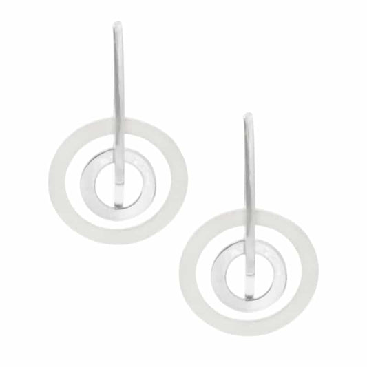 Sterling Silver Double Circle Perfection Earrings by Frederic Duclos