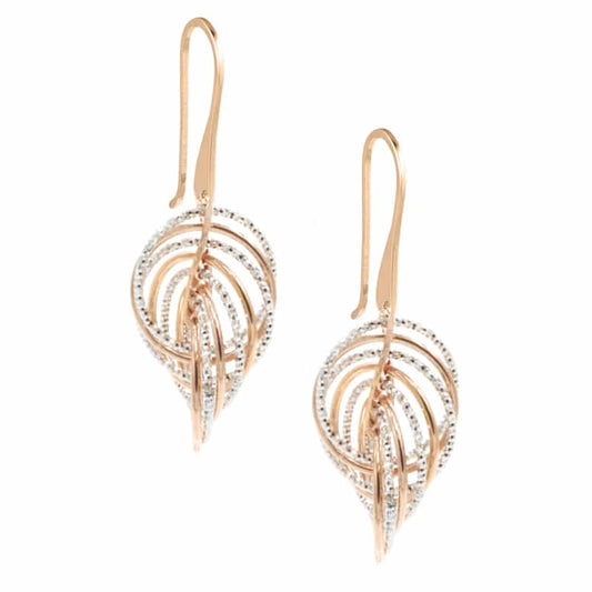 Sterling Silver Rose Gold Plated Infinity Twist Earrings by Frederic Duclos