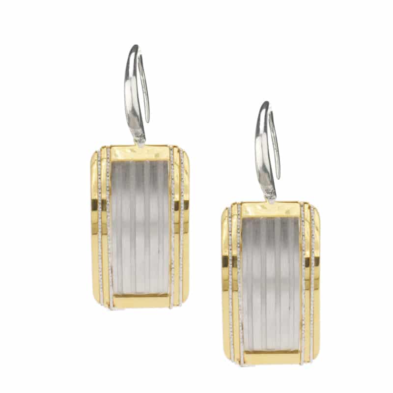 Sterling Silver and Yellow Gold Plated Emily Earrings by Frederic Duclos