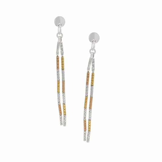 Sterling Silver Yellow and Rose Gold Plated Lucy Earrings by Frederic Duclos