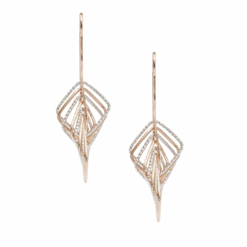 Sterling Silver and Rose Gold Plated Riley Earrings by Frederic Duclos