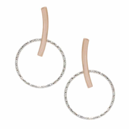 Sterling Silver and Rose Gold Plated Harper Earrings by Frederic Duclos