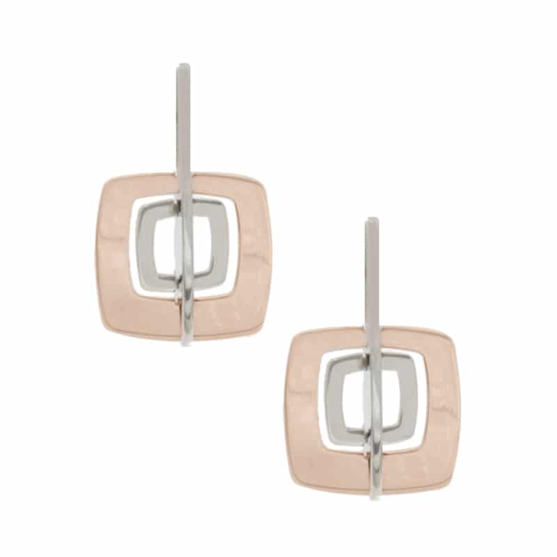 Sterling Silver and Rose Gold Plated Brenda Earrings by Frederic Duclos