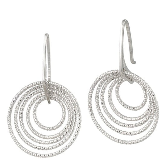 Sterling Silver 3D Circles Earrings by Frederic Duclos