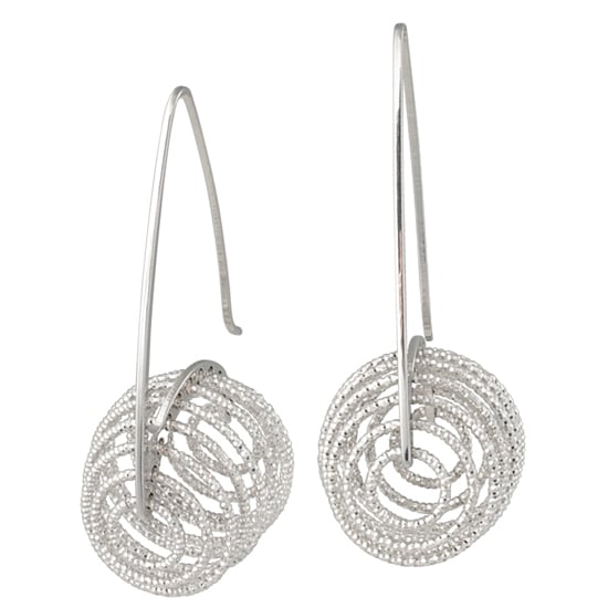 Sterling Silver 3D Triangle Hoop Circle Earrings by Frederic Duclos