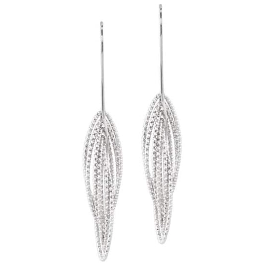 Sterling Silver Marquise Twist Earrings by Frederic Duclos