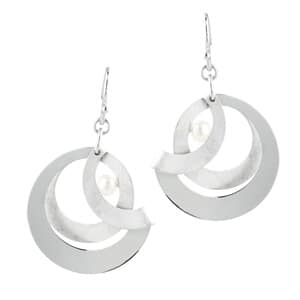 Sterling Silver Freshwater Pearl Foldover Earring by Frederic Duclos