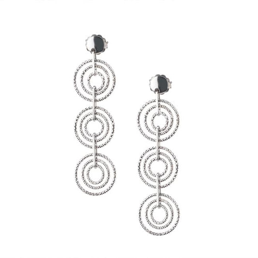 Sterling Silver Circle Synapse Earrings by Frederic Duclos