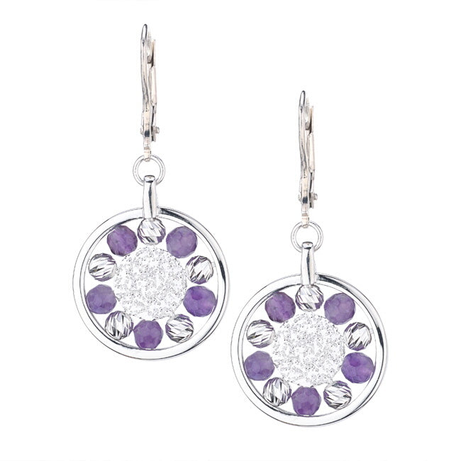 Sterling Silver Amethyst(Not Enhanced) Irina Earring by Frederic Duclos