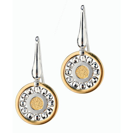 Sterling Silver Yellow Gold Plated Glow Earrings by Frederic Duclos