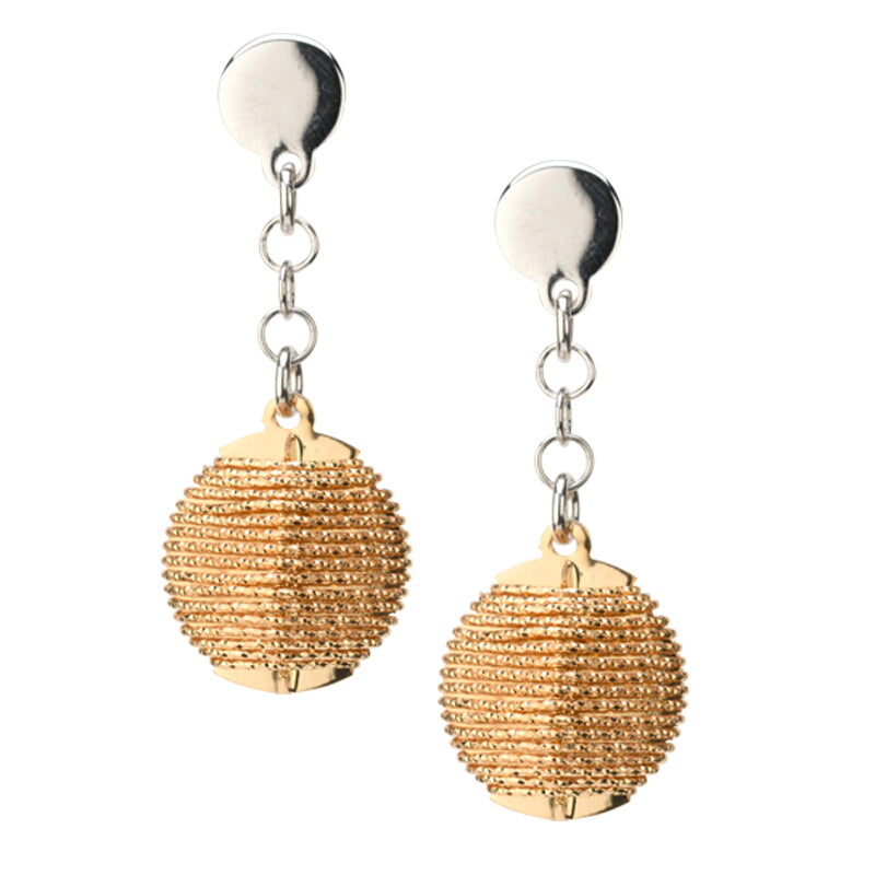 Sterling Silver Yellow Gold Plated Solar Wrap Earrings by Frederic Duclos