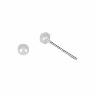 Sterling Silver 2mm freshwater pearl stud earrings. by Boma